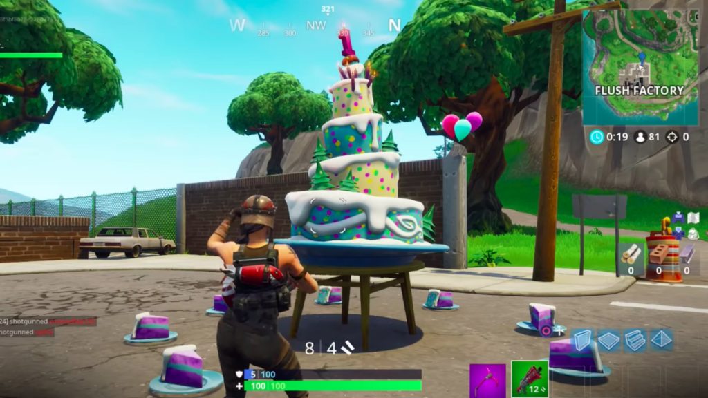 Capture de l'un des gâteaux dans Fortnite // Source : YouTube/HarryNinetyFour Capture de l'un des gâteaux dans Fortnite // Source : YouTube/HarryNinetyFour
