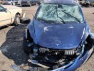 Tesla Model 3 accidentée. Imgur

