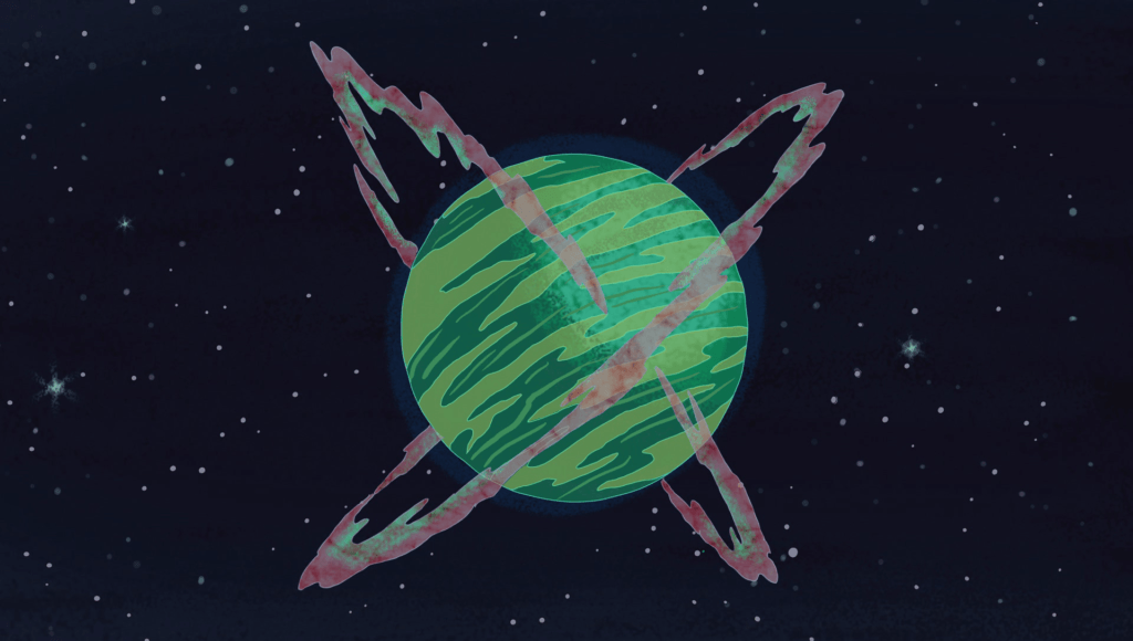 Une planète dans Rick and Morty. Capture d'écran Netflix