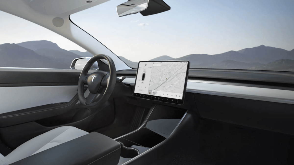 Tesla Model 3 intérieur // Source : Tesla Tesla Model 3 intérieur // Source : Tesla