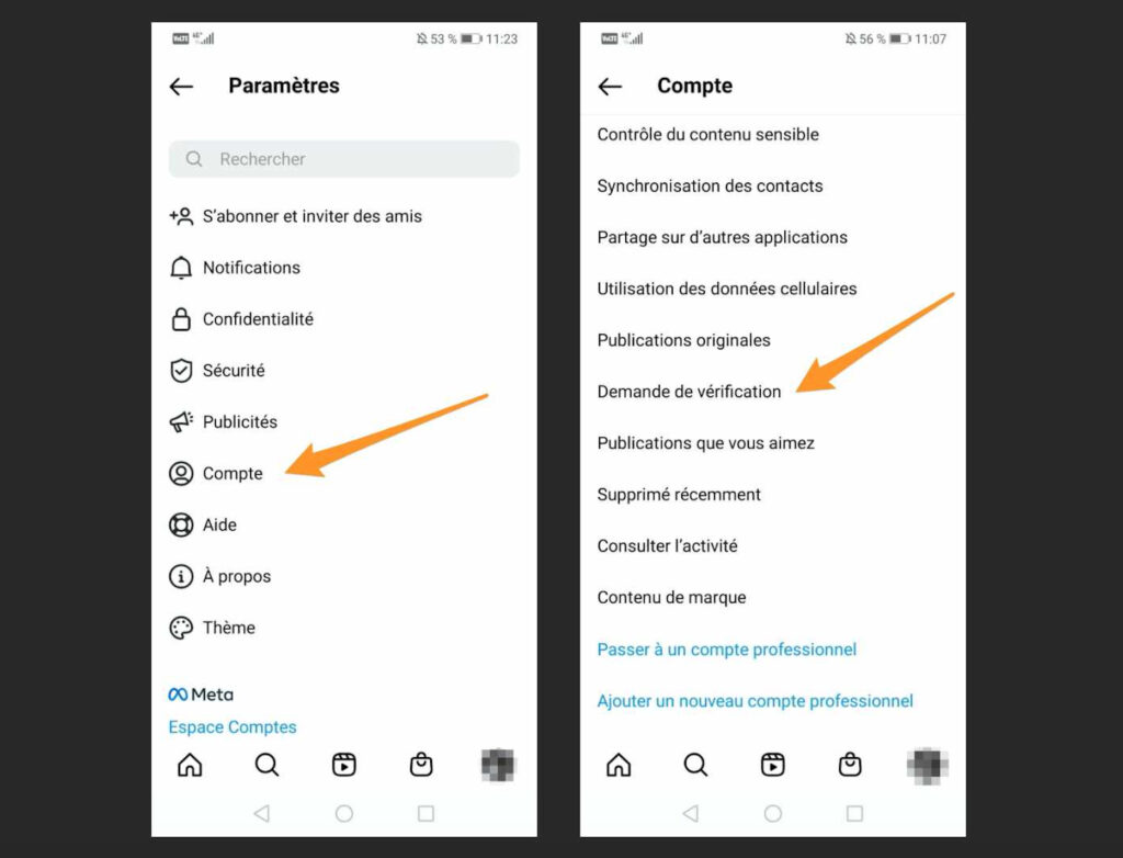Les premières étapes pour demander la certification sur Instagram // Source : Capture d'écran Numerama Les premières étapes pour demander la certification sur Instagram // Source : Capture d'écran Numerama