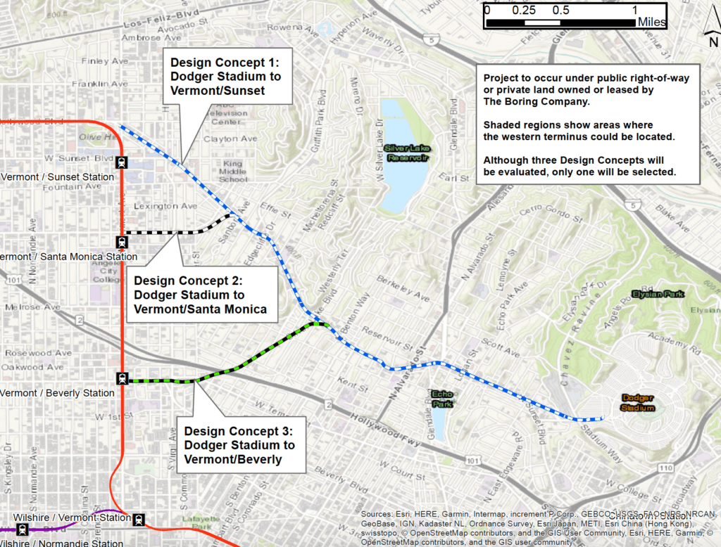 La carte du Dugout // Source : Boring Company La carte du Dugout // Source : Boring Company