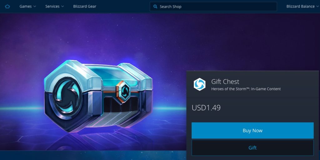 Un coffre proposé sur Heroes of the Storm // Source : Blizzard