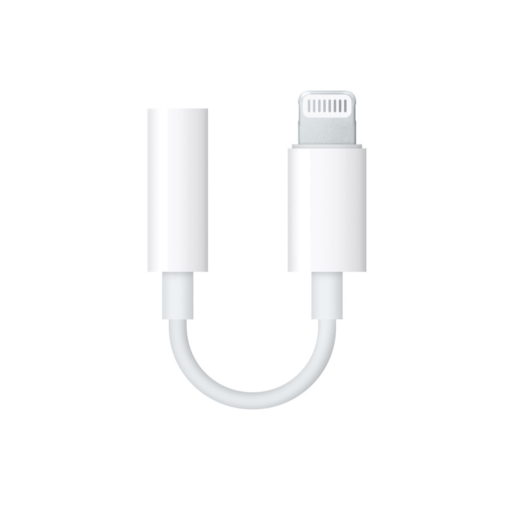Apple adapteur lightning-jack // Source : Apple Apple adapteur lightning-jack // Source : Apple