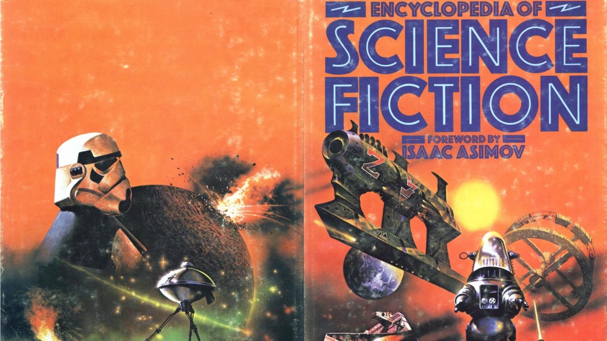 Première édition de l'Encyclopédie de la science-fiction // Source : Édition Robert Holdstock, auteurs Peter Nicholls et John Clute Première édition de l'Encyclopédie de la science-fiction // Source : Édition Robert Holdstock, auteurs Peter Nicholls et John Clute