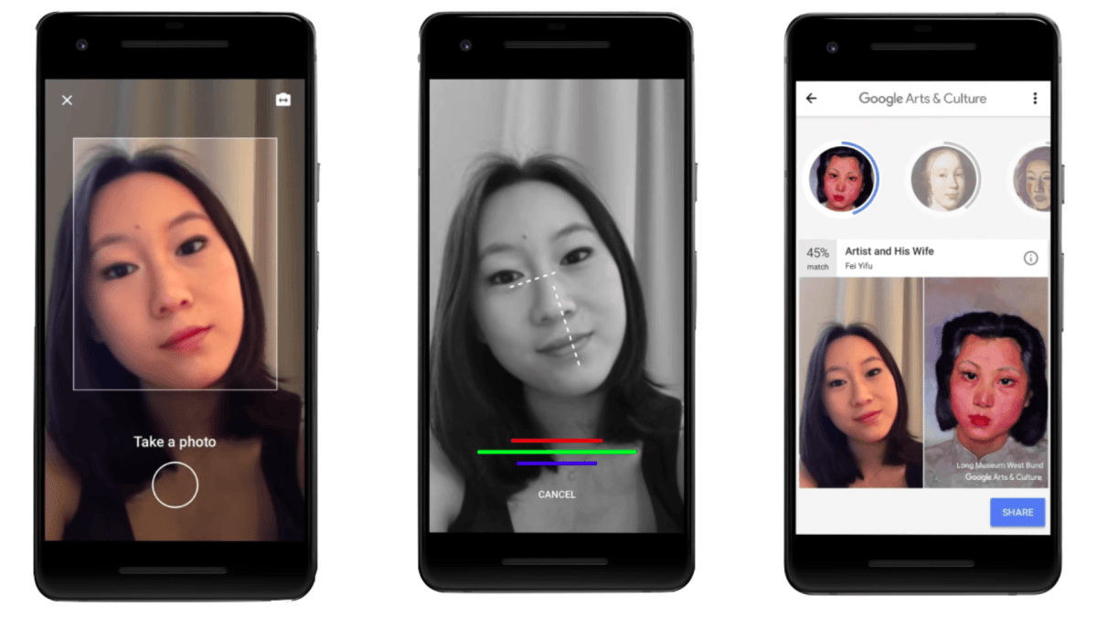 Capture d'écran de la fonction Art Selfie // Source : YouTube/Google Arts and Culture Capture d'écran de la fonction Art Selfie // Source : YouTube/Google Arts and Culture