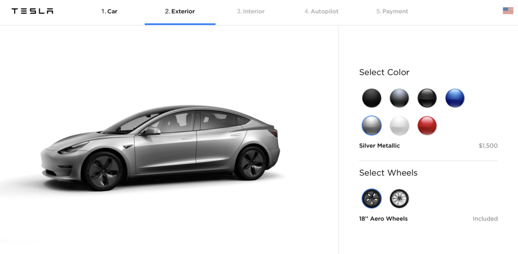 Configurateur Model 3 // Source : Tesla Configurateur Model 3 // Source : Tesla