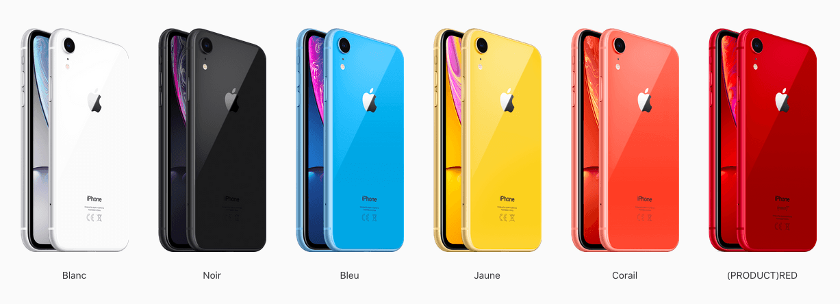 Les coloris iPhone Xr // Source : Apple Les coloris iPhone Xr // Source : Apple