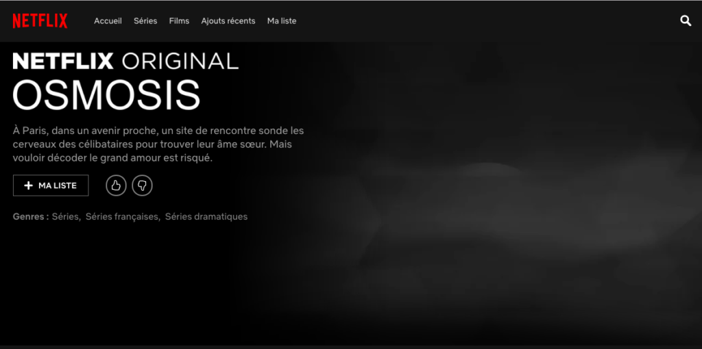 Osmosis sur Netflix // Source : Netflix Osmosis sur Netflix // Source : Netflix