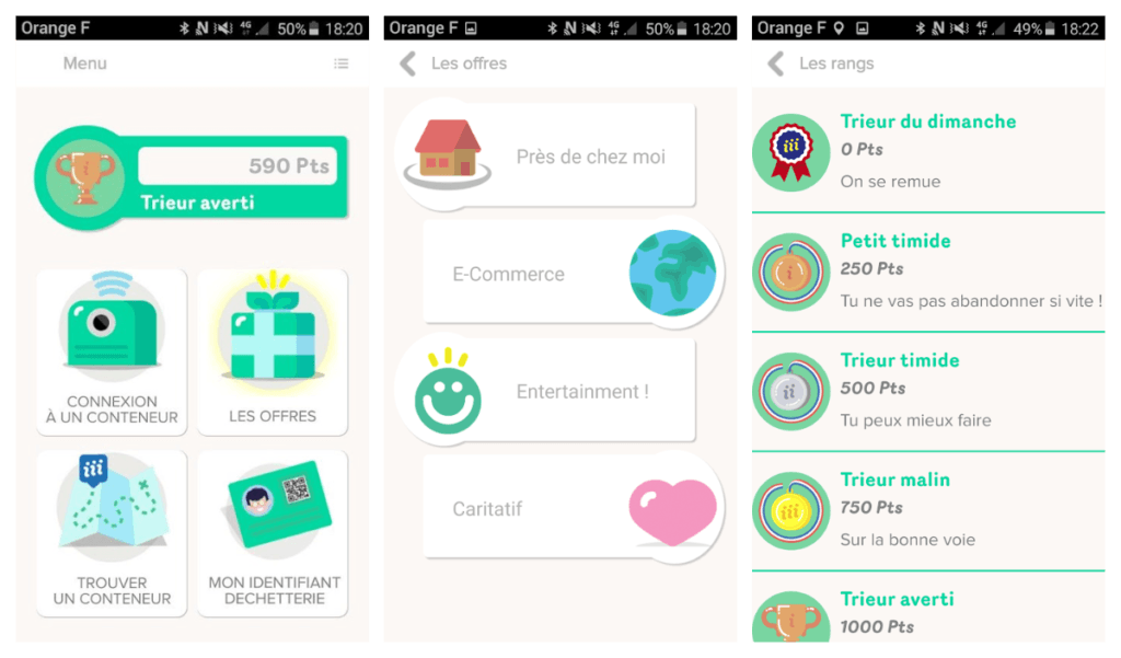 Un programme de récompenses pour vous encourager à trier. // Source : Captures d'écran Cliiink Un programme de récompenses pour vous encourager à trier. // Source : Captures d'écran Cliiink