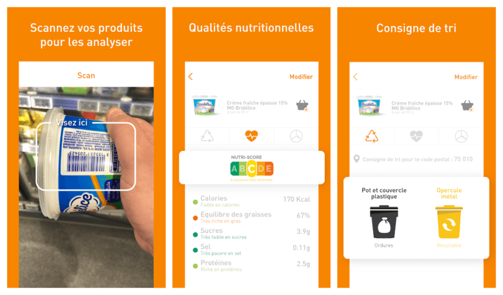 Scannez l'étiquette d'un produit et Eugène vous indique comment le recycler. // Source : Captures d'écran Eugène Scannez l'étiquette d'un produit et Eugène vous indique comment le recycler. // Source : Captures d'écran Eugène