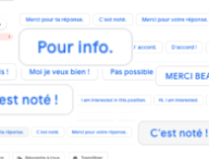 Montage de quelques "réponses intelligentes" sur Gmail // Source : Numerama