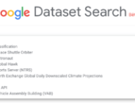 Capture d'écran Google Dataset Search