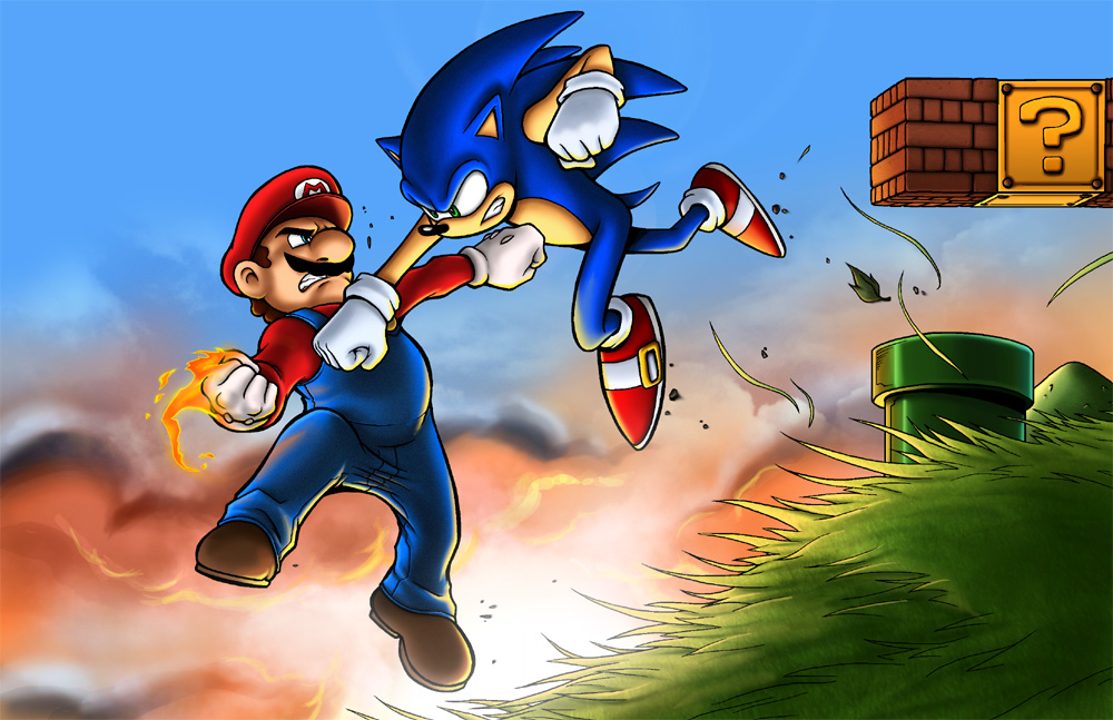 Mario vs Sonic // Source : TPollockJR Mario vs Sonic // Source : TPollockJR