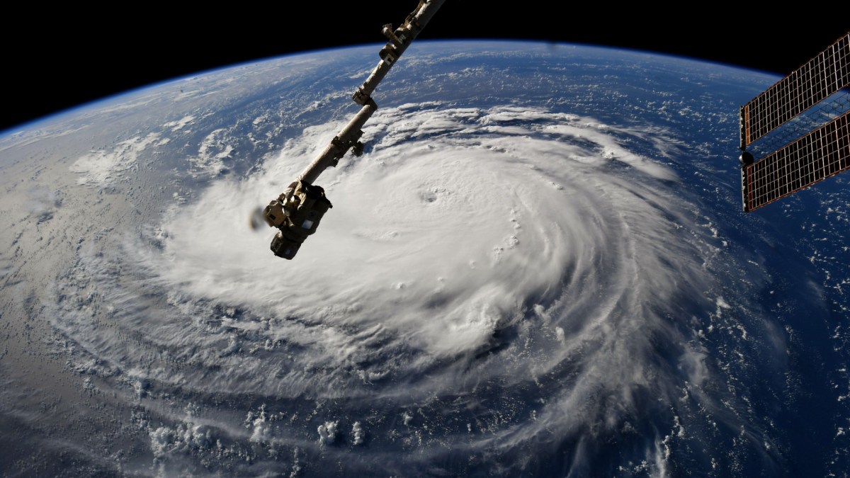 Une photo de l'ouragan Florence // Source : NASA (photo recadrée) Une photo de l'ouragan Florence // Source : NASA (photo recadrée)