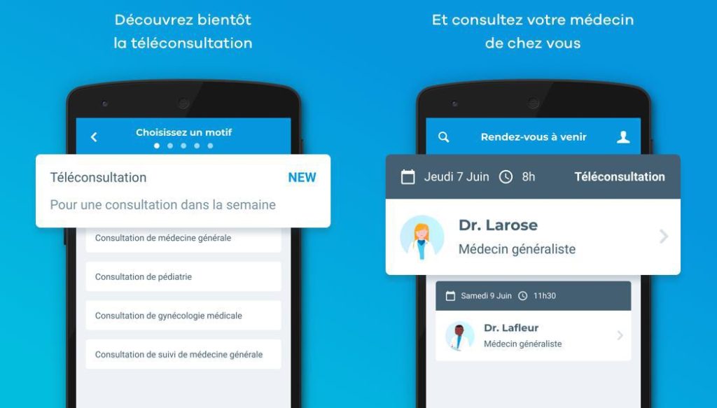 La téléconsultation sera ouverte en janvier 2018 sur Doctolib. // Source : Dossier de presse fourni par Doctolib