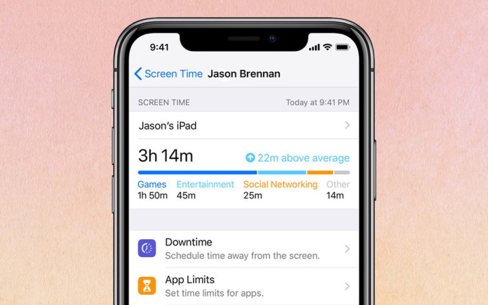La nouvelle fonctionnalité iOS 12 sur le temps passé sur les apps // Source : Apple