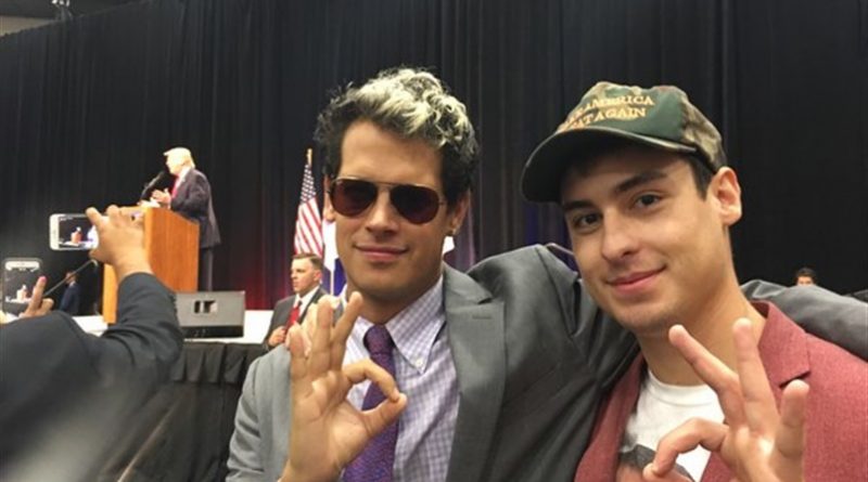 Pizza Party Ben et Milo Yiannopoulos, lors d'un rassemblement pour Donald Trump. // Source : Know your meme Pizza Party Ben et Milo Yiannopoulos, lors d'un rassemblement pour Donald Trump. // Source : Know your meme