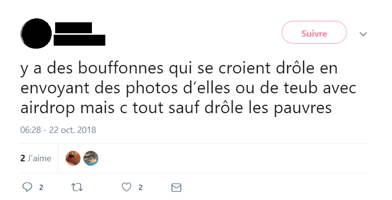 Même en cours, certains envoient des photos dénudées. // Source : Capture d'écran / Twitter