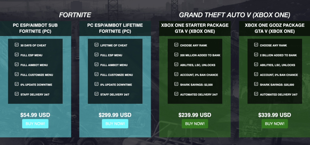 Outils de triche Fortnite // Source : GoldenGodz Outils de triche Fortnite // Source : GoldenGodz