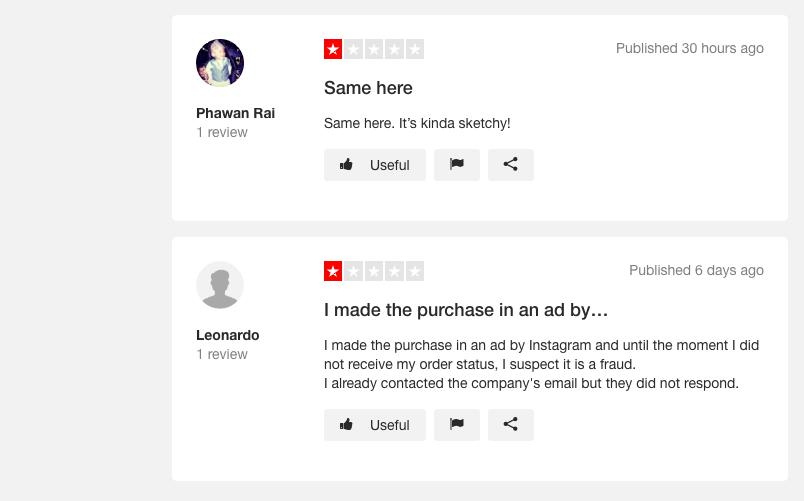Capture d'avis à propos du site GetMiSctr // Source : Trustpilot Capture d'avis à propos du site GetMiSctr // Source : Trustpilot