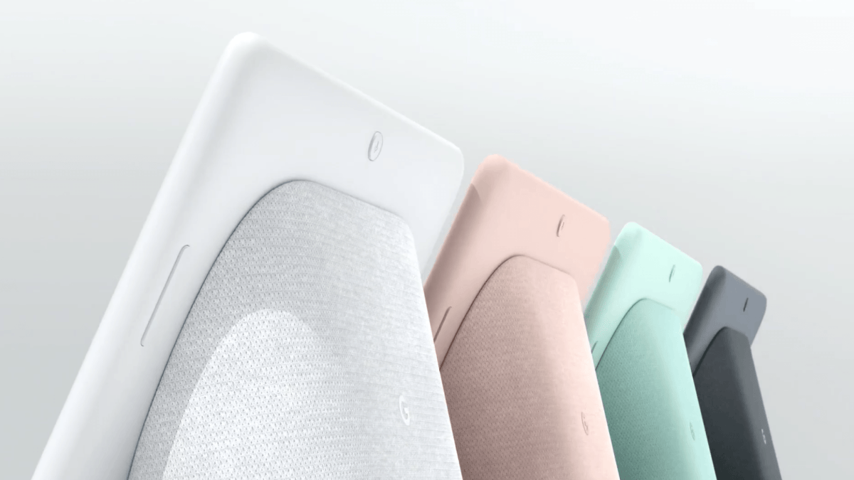 Les 4 coloris du Google Home Hub // Source : Google Les 4 coloris du Google Home Hub // Source : Google