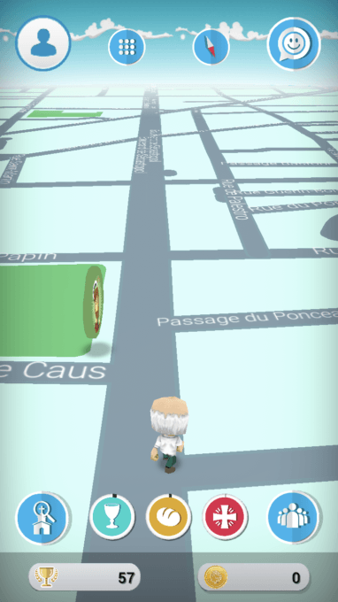 L'interface du jeu rappelle très fortement celle de Pokémon:Go, mais en beaucoup moins bien. // Source : Follow Jesus Christ: Go! L'interface du jeu rappelle très fortement celle de Pokémon:Go, mais en beaucoup moins bien. // Source : Follow Jesus Christ: Go!