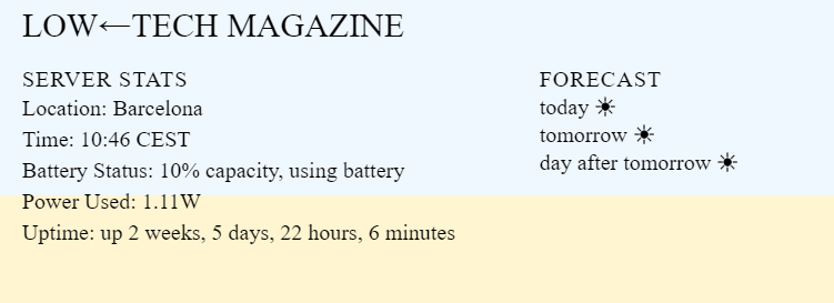 Statut de low tech magazine // Source : Low Tech Magazine Statut de low tech magazine // Source : Low Tech Magazine