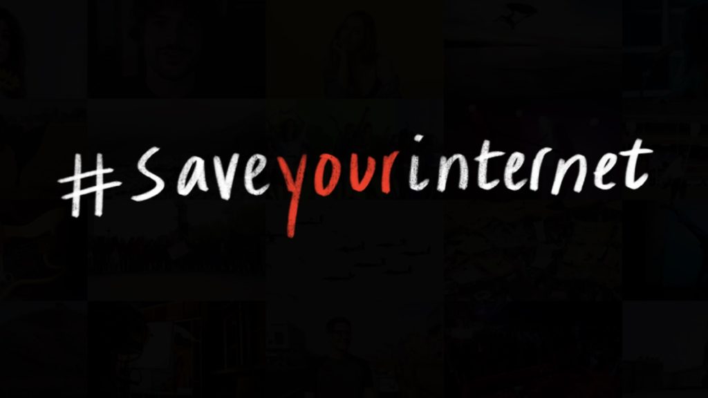 La campagne lancée par Google s'appelle « Save your internet » (sauvez votre internet). // Source : YouTube La campagne lancée par Google s'appelle « Save your internet » (sauvez votre internet). // Source : YouTube