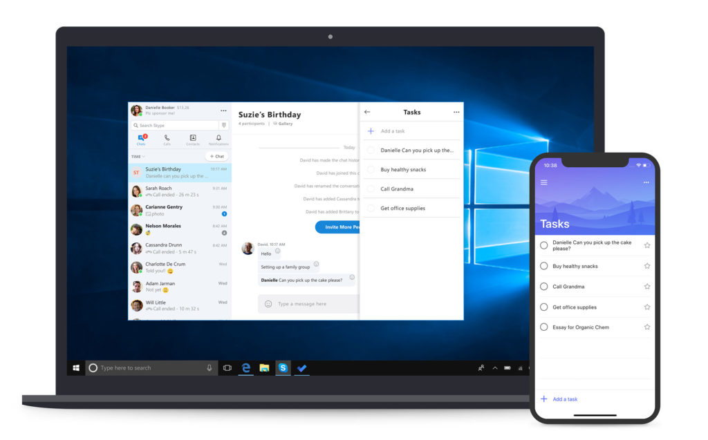 L'interface renouvelée de Skype. // Source : Microsoft L'interface renouvelée de Skype. // Source : Microsoft