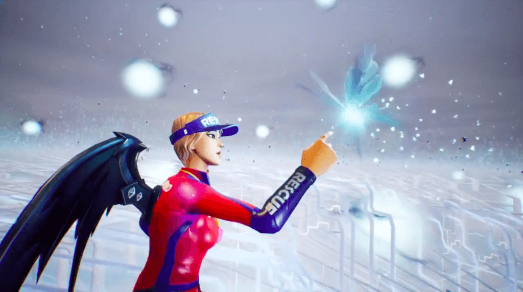 Capture d'écran de l'explosion du cube dans Fortnite // Source : Twitter/m4tt Capture d'écran de l'explosion du cube dans Fortnite // Source : Twitter/m4tt