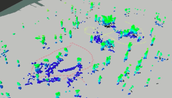 Les arbres apparaissent sur la carte en bleu ou en vert selon leur hauteur. // Source : Youtube - MIT