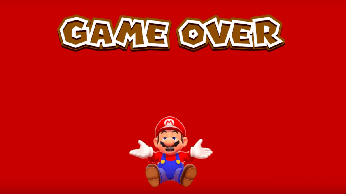 Game Over Mario // Source : Youtube Game Over Mario // Source : Youtube