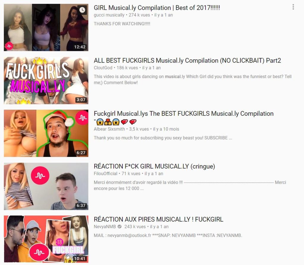 Certaines de ces vidéos mettent en scènes des adolescentes mineures. // Source : Capture d'écran YouTube / Numerama Certaines de ces vidéos mettent en scènes des adolescentes mineures. // Source : Capture d'écran YouTube / Numerama