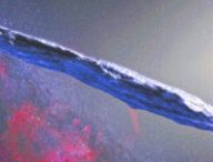 Une vue d'artiste d'Oumuamua. // Source : Flickr/CC/Stuart Rankin (photo recadrée)