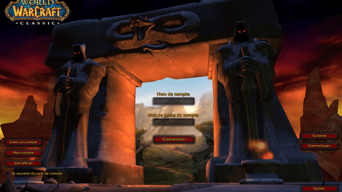 Pour WoW classic, Blizzard a ressorti le portail d'origine du jeu. // Source : WoW Classic Pour WoW classic, Blizzard a ressorti le portail d'origine du jeu. // Source : WoW Classic