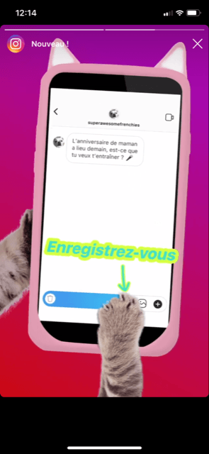 Dans l'interface de messages privés. // Source : Capture d'écran Instagram / Numerama