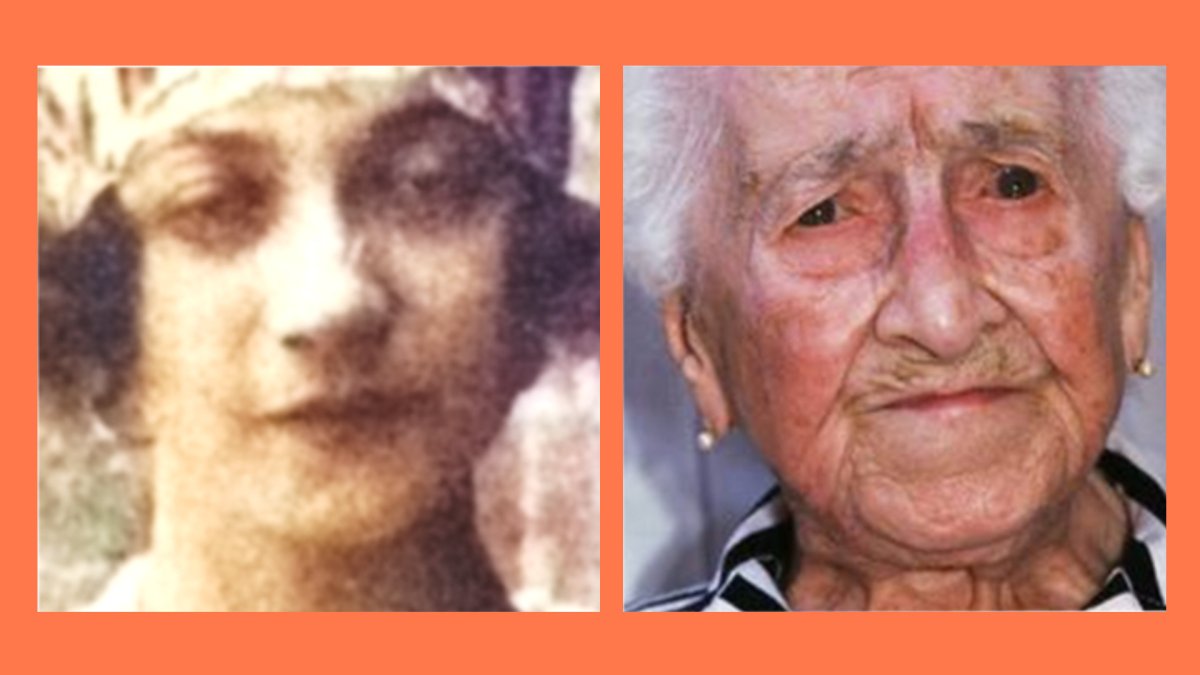 À gauche, Yvonne Calment jeune. À droite, Jeanne Calment âgée. // Source : Capture d'écran Medium / Yuri Deigin À gauche, Yvonne Calment jeune. À droite, Jeanne Calment âgée. // Source : Capture d'écran Medium / Yuri Deigin