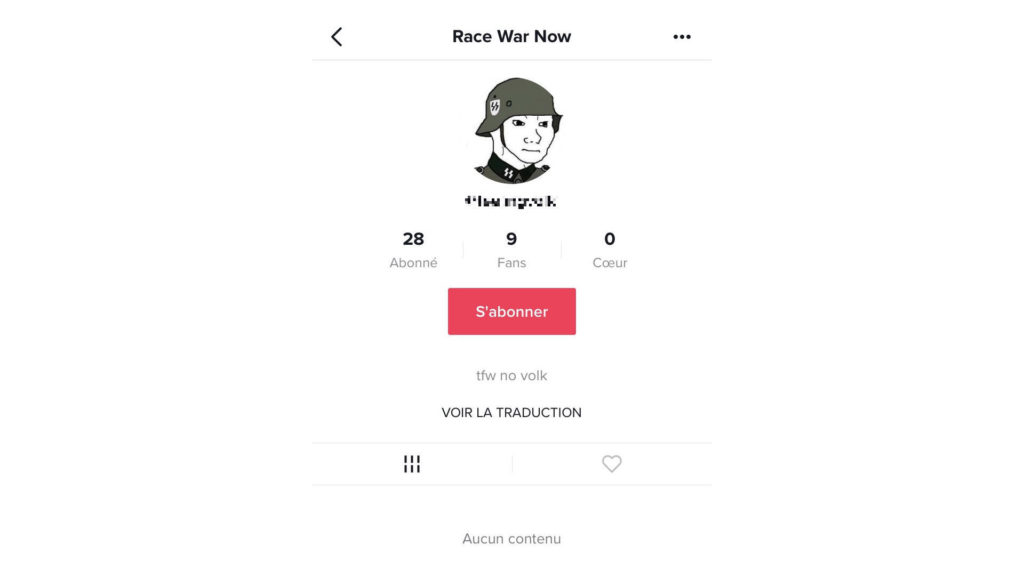 Un compte retrouvé sur TikTok. // Source : Capture d'écran TikTok / Numerama Un compte retrouvé sur TikTok. // Source : Capture d'écran TikTok / Numerama