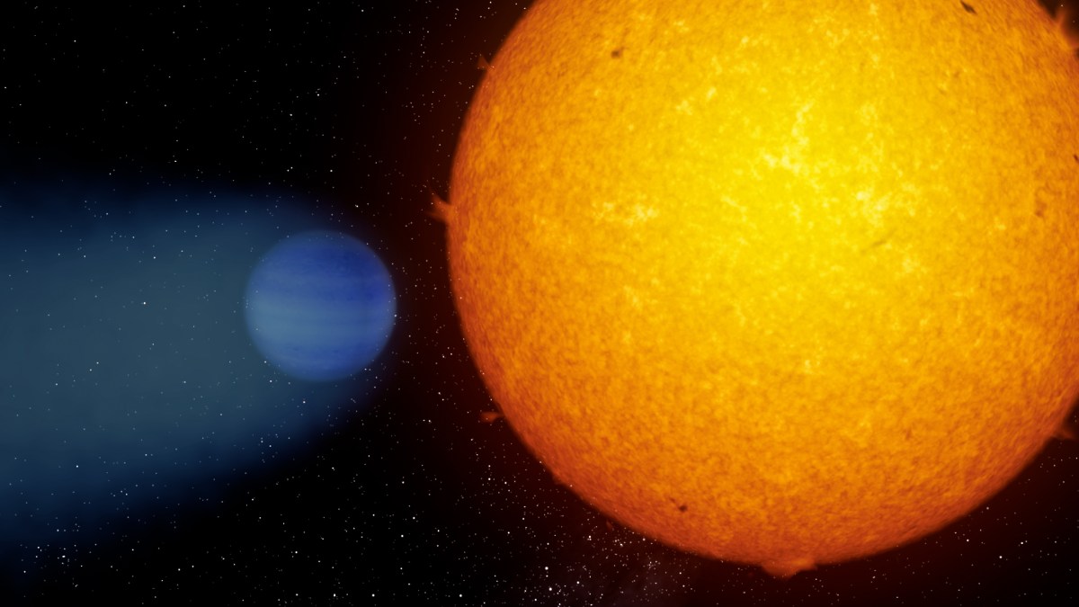 Cette exoplanète a une queue comme une comète. // Source : Gabriel Perez Diaz (IAC) Cette exoplanète a une queue comme une comète. // Source : Gabriel Perez Diaz (IAC)