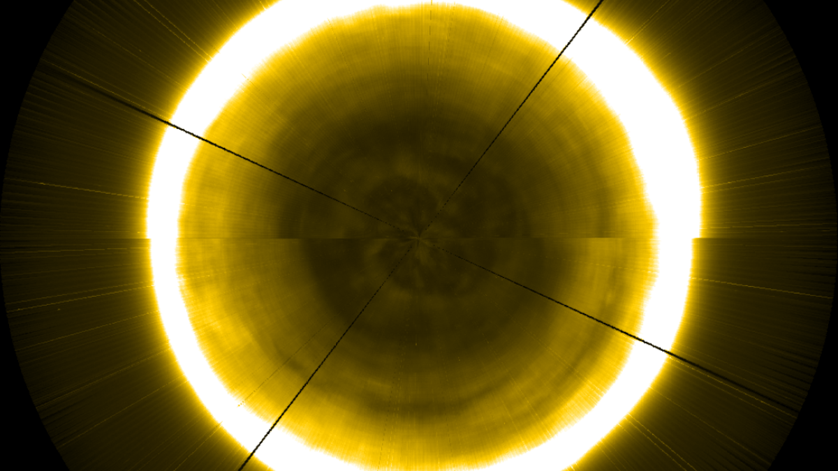 La première photo du pôle nord du Soleil. // Source : ESA/Royal Observatory of Belgium La première photo du pôle nord du Soleil. // Source : ESA/Royal Observatory of Belgium