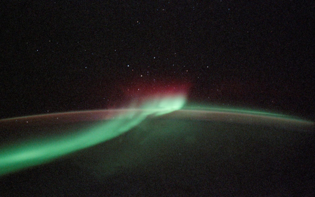 Une aurore boréale vue de l'espace. // Source : Flickr/CC/Marc Van Norden (photo recadrée) Une aurore boréale vue de l'espace. // Source : Flickr/CC/Marc Van Norden (photo recadrée)
