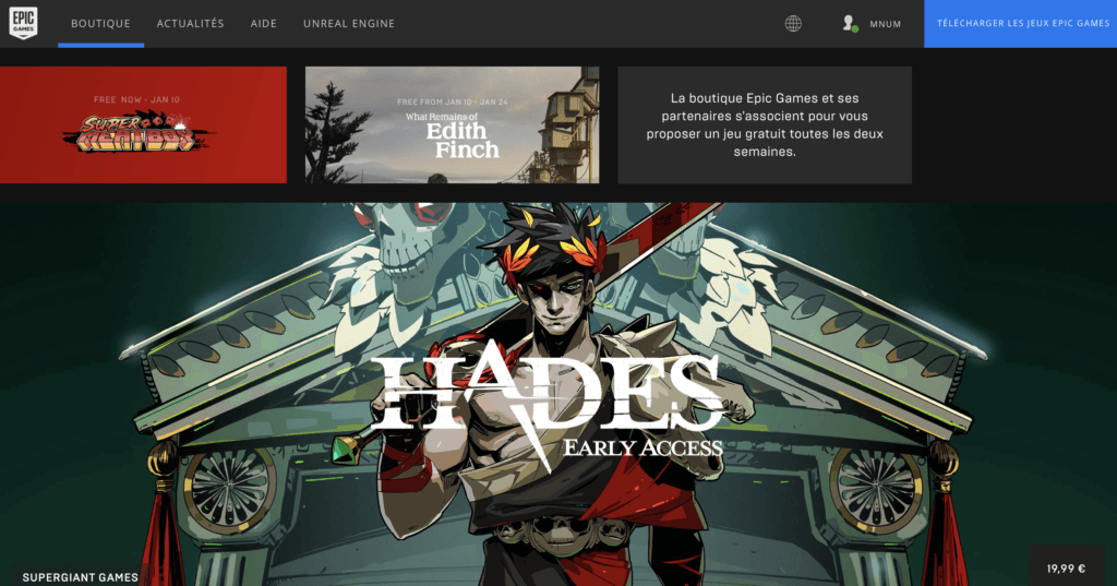 Epic Games Store // Source : Capture d'écran Epic Games Store // Source : Capture d'écran