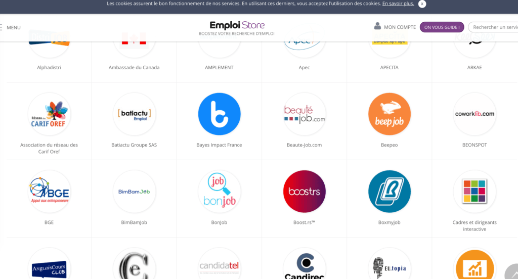 Capture d'écran de Emploi Store le 9 janvier après la suppression de Bowkr // Source : Emploi Store Capture d'écran de Emploi Store le 9 janvier après la suppression de Bowkr // Source : Emploi Store