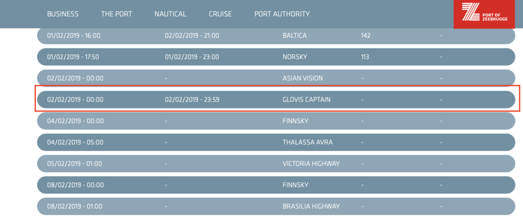 Arrivée des Model 3 en Europe // Source : Capture site du port de Zeebruges Arrivée des Model 3 en Europe // Source : Capture site du port de Zeebruges