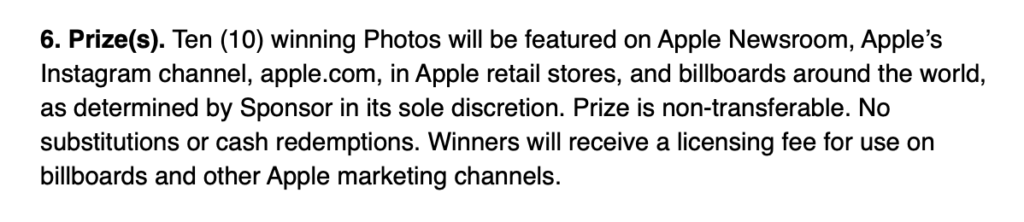 Les nouvelles modalités du concours (25 janvier 2019) // Source : Apple Les nouvelles modalités du concours (25 janvier 2019) // Source : Apple
