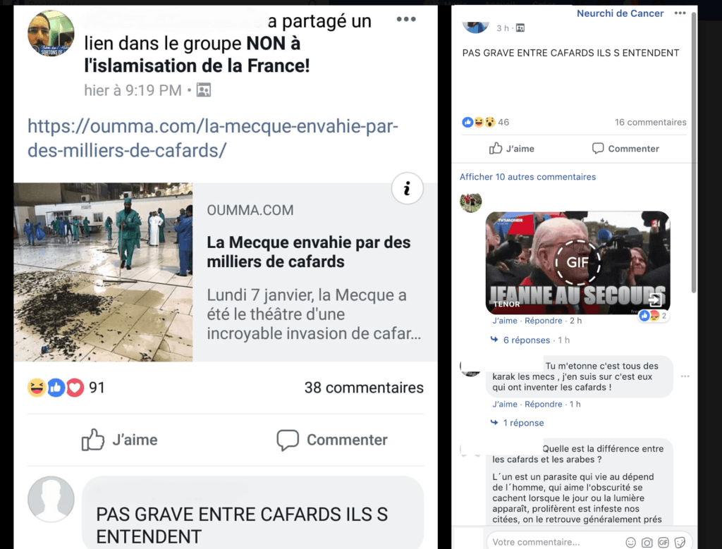 Publication raciste sous couvert d'humour — certains messages en commentaire sont également racistes // Source : Capture d'écran Numerama Publication raciste sous couvert d'humour — certains messages en commentaire sont également racistes // Source : Capture d'écran Numerama