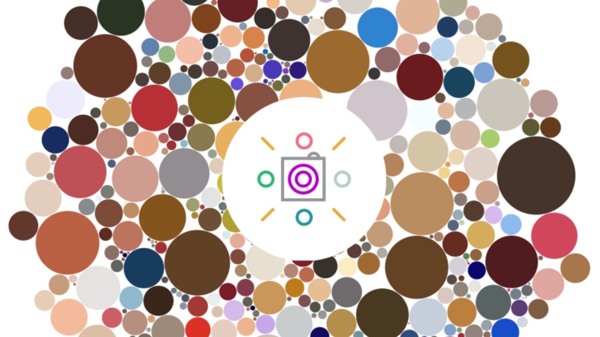 Les couleurs d'un feed Instagram, vu en infographie. // Source : Capture d'écran Year of Colour Les couleurs d'un feed Instagram, vu en infographie. // Source : Capture d'écran Year of Colour