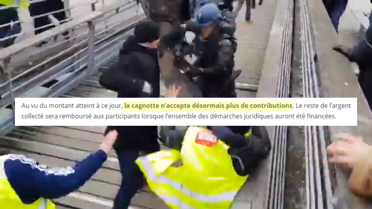 Christophe Dettinger, au centre de l'image, donne des coups à un policier. // Source : Line Press Christophe Dettinger, au centre de l'image, donne des coups à un policier. // Source : Line Press