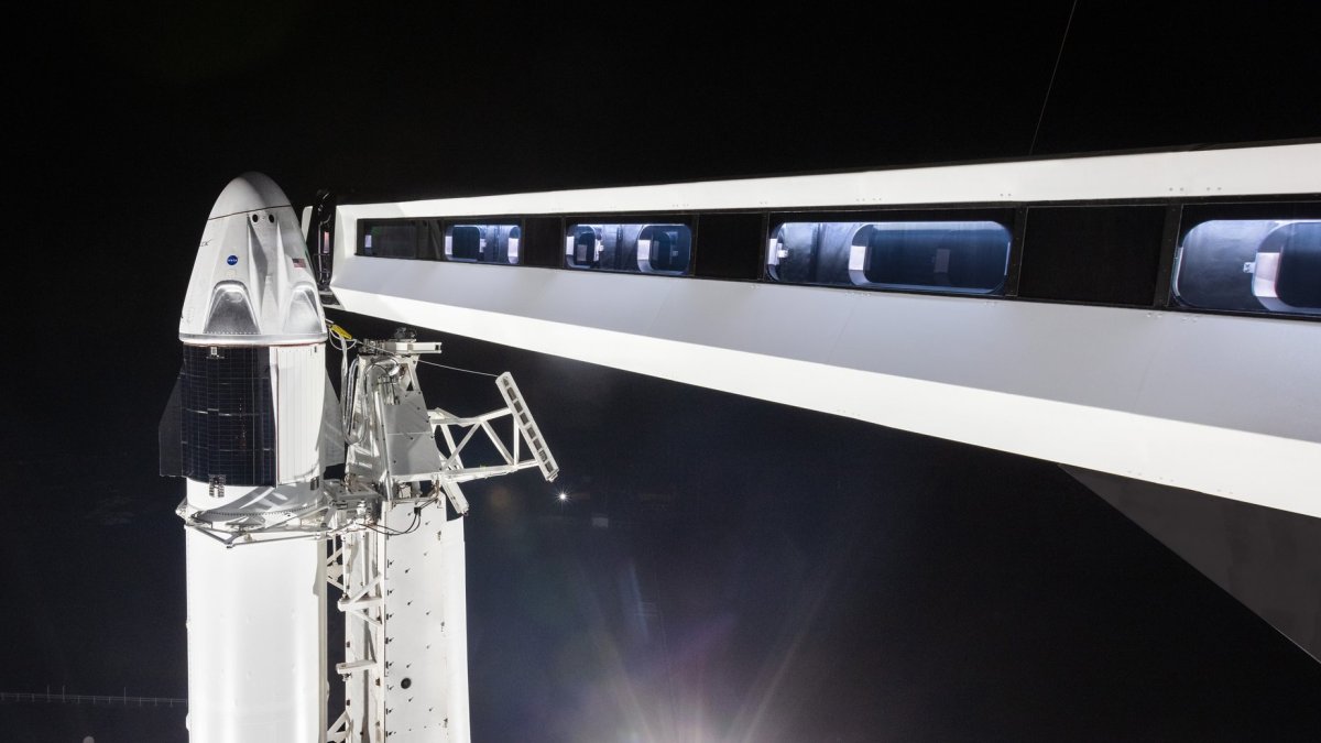 Le cargo Dragon qui sera testé lors du vol d'essai. // Source : SpaceX Le cargo Dragon qui sera testé lors du vol d'essai. // Source : SpaceX